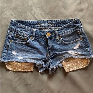 American Eagle Shorts with Glitter Pockets